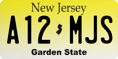 NJ license plate A12MJS