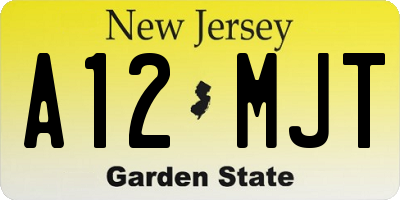 NJ license plate A12MJT