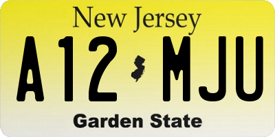 NJ license plate A12MJU