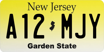 NJ license plate A12MJY