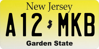 NJ license plate A12MKB