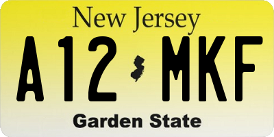 NJ license plate A12MKF