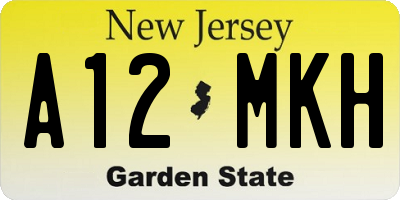 NJ license plate A12MKH