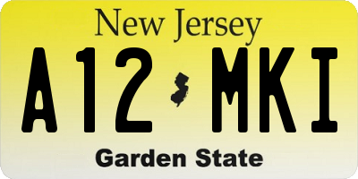NJ license plate A12MKI