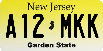 NJ license plate A12MKK