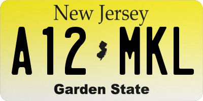 NJ license plate A12MKL
