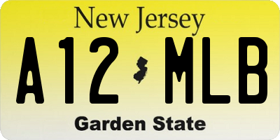 NJ license plate A12MLB