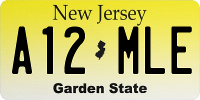 NJ license plate A12MLE