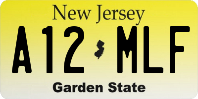 NJ license plate A12MLF