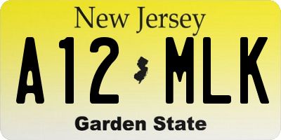 NJ license plate A12MLK