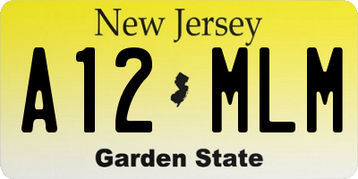 NJ license plate A12MLM