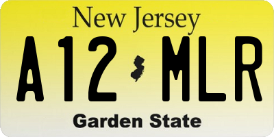 NJ license plate A12MLR
