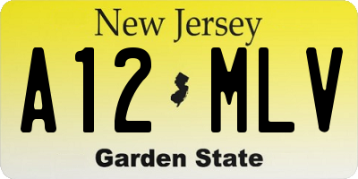 NJ license plate A12MLV