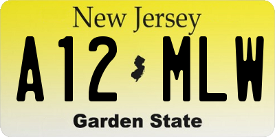 NJ license plate A12MLW
