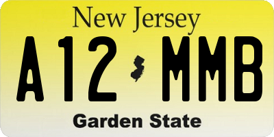 NJ license plate A12MMB