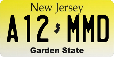 NJ license plate A12MMD