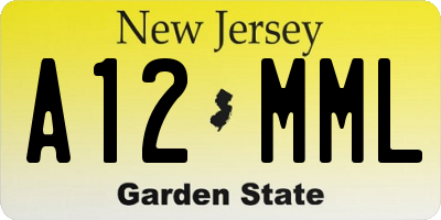 NJ license plate A12MML