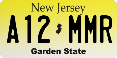 NJ license plate A12MMR
