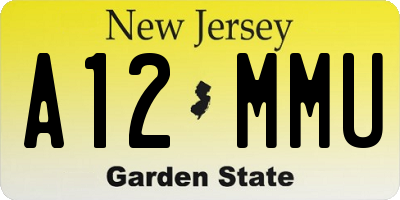 NJ license plate A12MMU