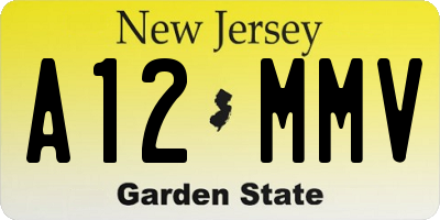NJ license plate A12MMV