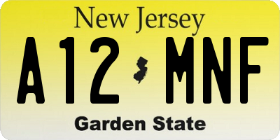 NJ license plate A12MNF