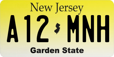NJ license plate A12MNH
