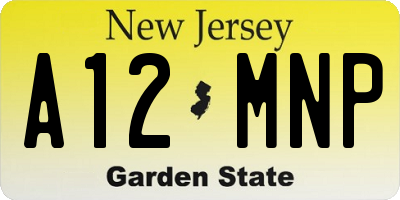 NJ license plate A12MNP