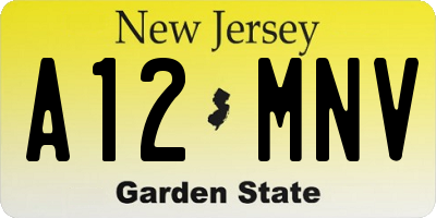 NJ license plate A12MNV