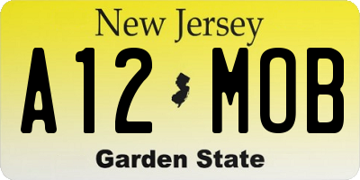 NJ license plate A12MOB