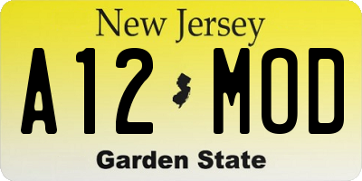 NJ license plate A12MOD