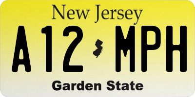NJ license plate A12MPH