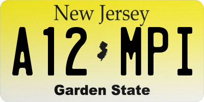 NJ license plate A12MPI