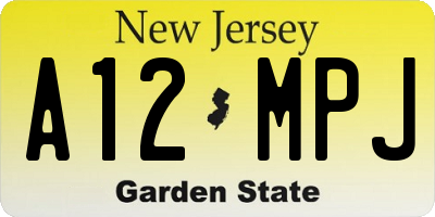 NJ license plate A12MPJ