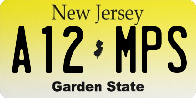 NJ license plate A12MPS