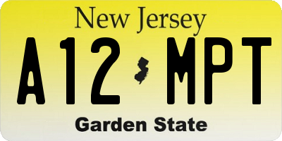NJ license plate A12MPT
