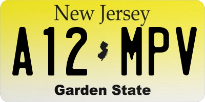 NJ license plate A12MPV