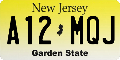 NJ license plate A12MQJ