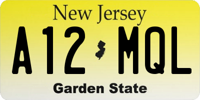 NJ license plate A12MQL