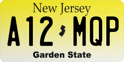 NJ license plate A12MQP