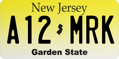 NJ license plate A12MRK