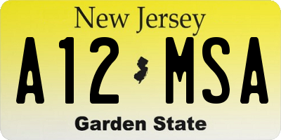 NJ license plate A12MSA