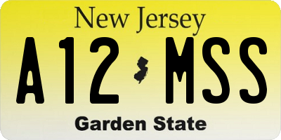 NJ license plate A12MSS