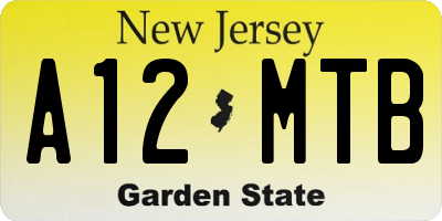 NJ license plate A12MTB