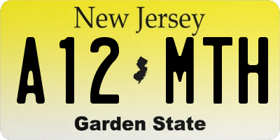 NJ license plate A12MTH
