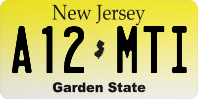 NJ license plate A12MTI