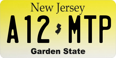NJ license plate A12MTP