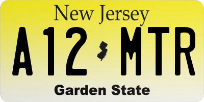 NJ license plate A12MTR