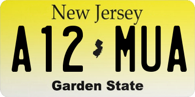 NJ license plate A12MUA