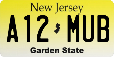 NJ license plate A12MUB