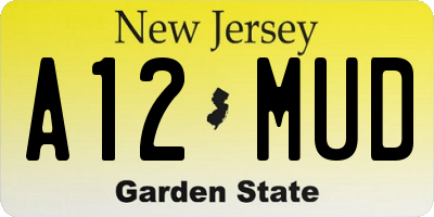 NJ license plate A12MUD